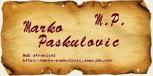 Marko Paskulović vizit kartica